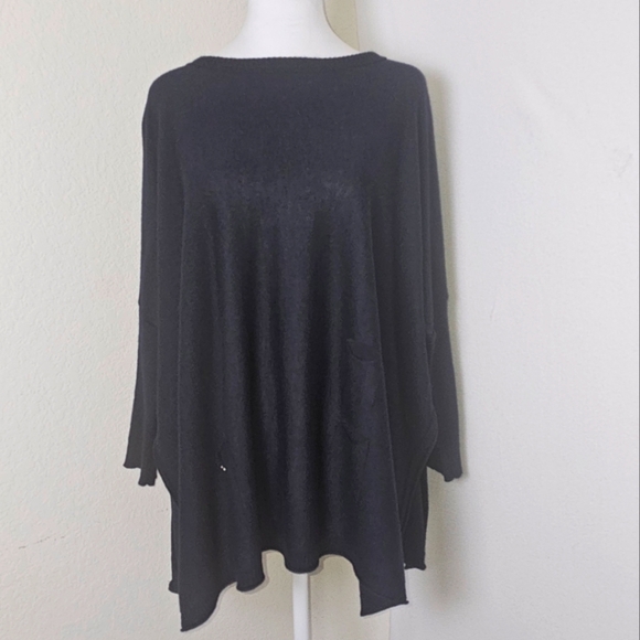 Mer Sea The Catalina Travel Crewneck Sweater Navy Blue Sz OS Mini Pockets - Picture 1 of 15